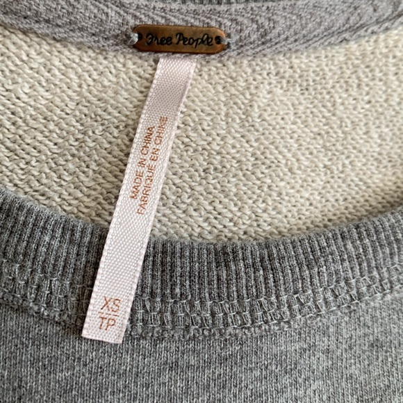 FREE PEOPLE Grey Sweatshirt French Terry Stadium 18 - Picture 3 of 5